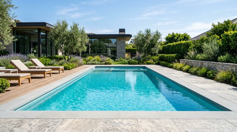 Piscina con revestimiento premium
